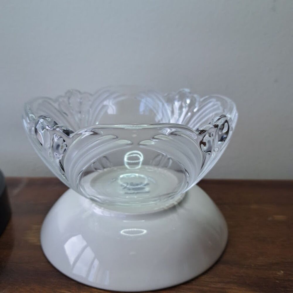 Vintage Mikasa Crystal French Bouquet Tulip Bowl - Frosted Scalloped Candy Dish